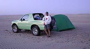 On the beach camping